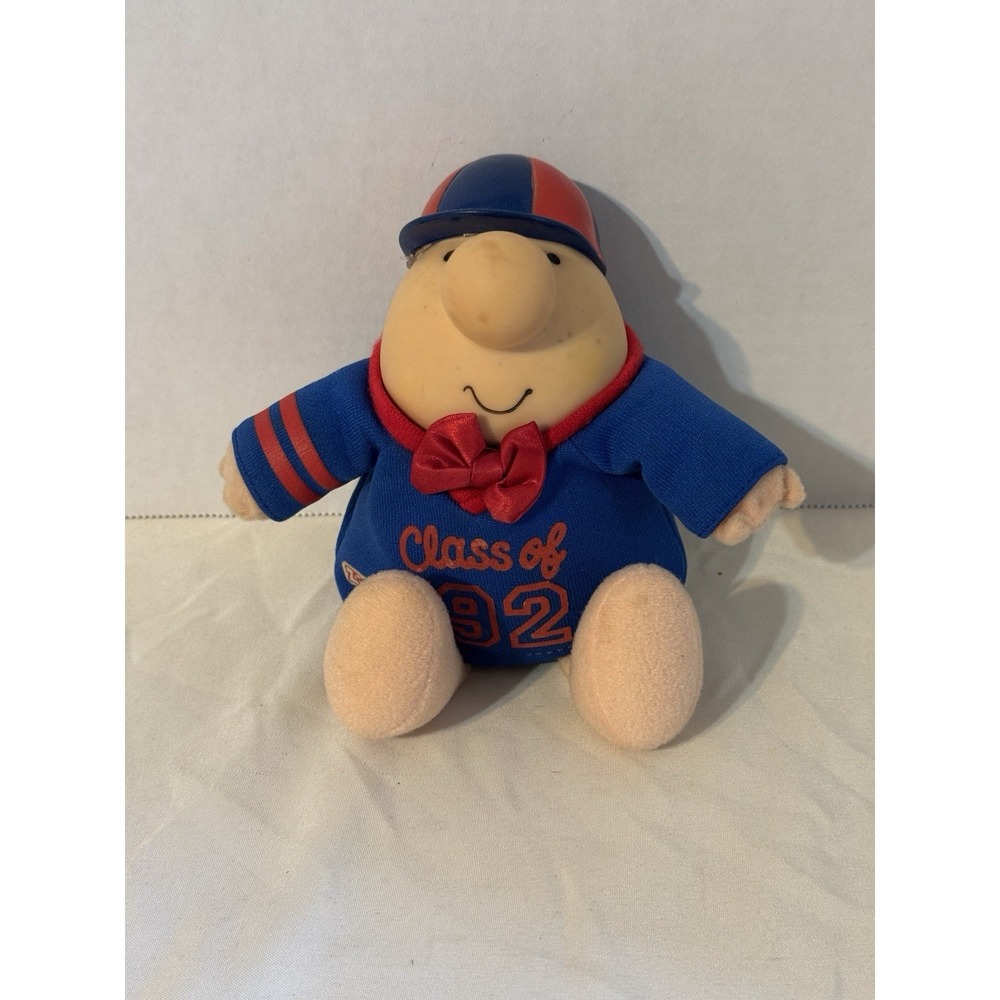 Vintage Ziggy Class of 1992 Plush Doll American‎ Greetings Helmet Blue Red Bow